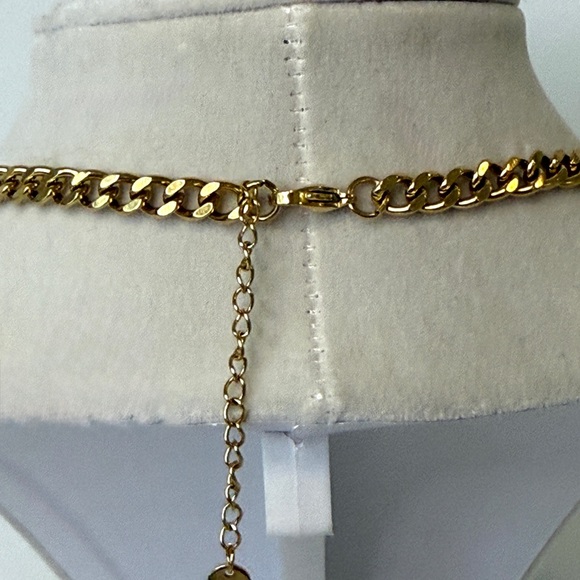 Gold-Tone Heart Charm Link Necklace with Multicolor Hearts - Picture 4 of 5